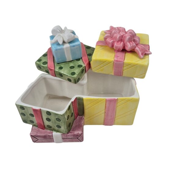 Spode Christmas Tree Candy Box Small Lidded RCPC Vintage England Earthenware - Picture 6 of 10